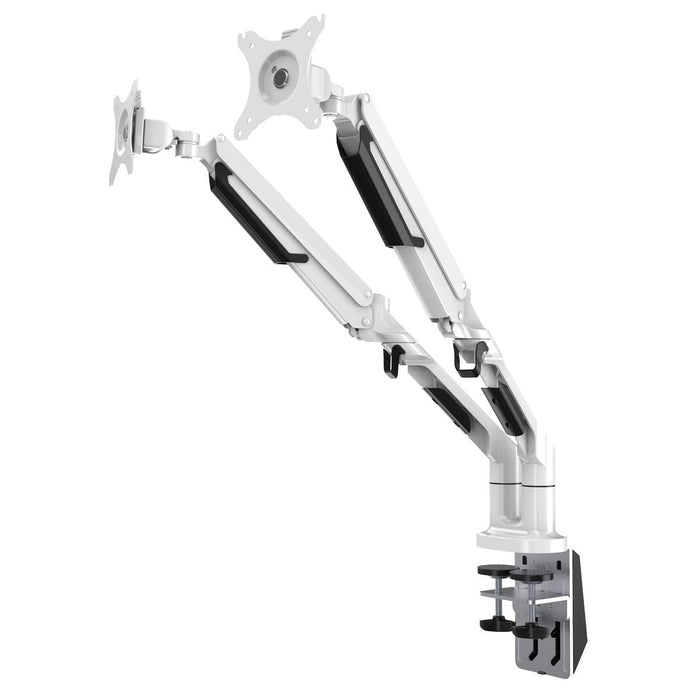 Dellonda Adjustable Double Monitor Arm with 360 Rotation - White DH27 Dellonda - UK Camping And Leisure