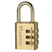 Masterlock Padlock Brass Finish 30mm Combination Masterlock - UK Camping And Leisure