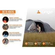 Vango Beta 450XL 4 Berth Family Tent Deep Blue - View 15