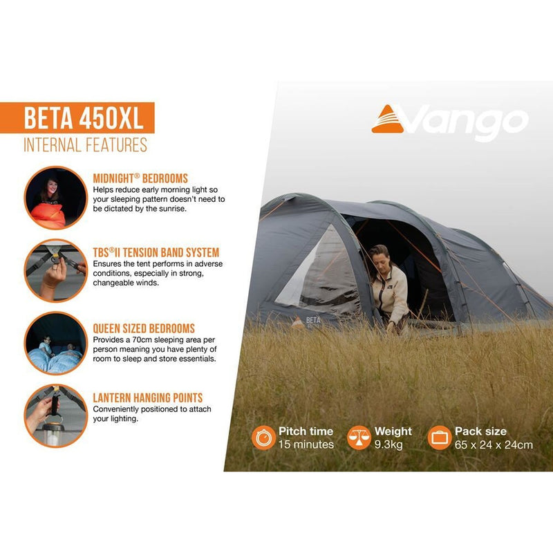 Vango Beta 450XL 4 Berth Family Tent Deep Blue - View 15
