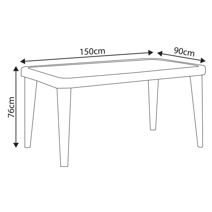 Dellonda Dining Tables with Tempered Glass Top 150 x 90 x 76cm - Dark Brown Dellonda - UK Camping And Leisure