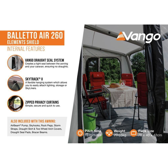 Vango Balletto Air 260 Elements Shield Caravan Awning