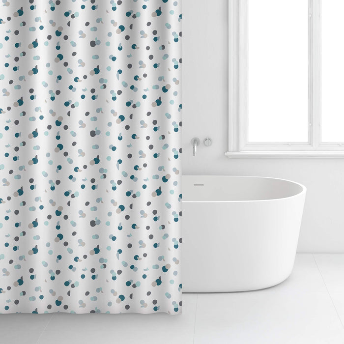 Shower Curtain White & Green Dot 234701 Rayen - UK Camping And Leisure