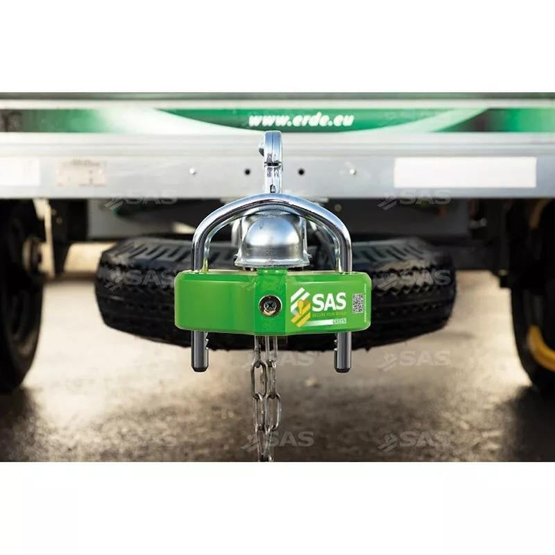 SAS Green Caravan Hitchlock Trailer Universal Hitch Coupling Tow Ball Lock High Security SAS - UK Camping And Leisure