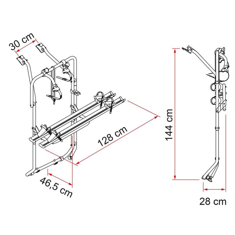 Fiamma F45S Awning, Fixing Bracket, Bike Carrier Bundle for VW T6 LWB Vans Fiamma - UK Camping And Leisure