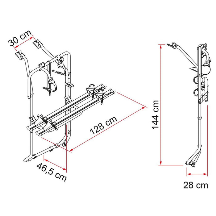 Fiamma F45S Awning, Fixing Bracket, Bike Carrier Bundle for VW T6 LWB Vans Fiamma - UK Camping And Leisure