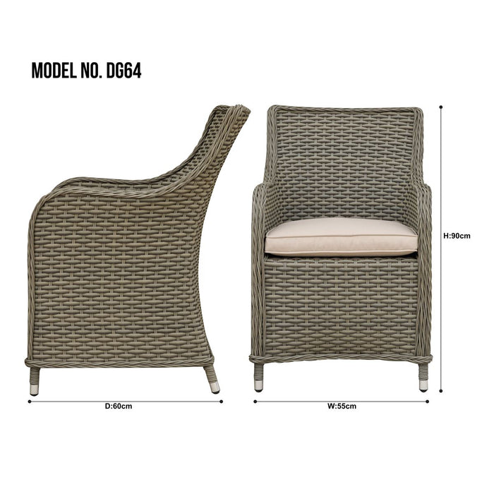 Dellonda Chester Rattan Wicker Outdoor Garden Dining Chairs 2pc DG64 Dellonda - UK Camping And Leisure