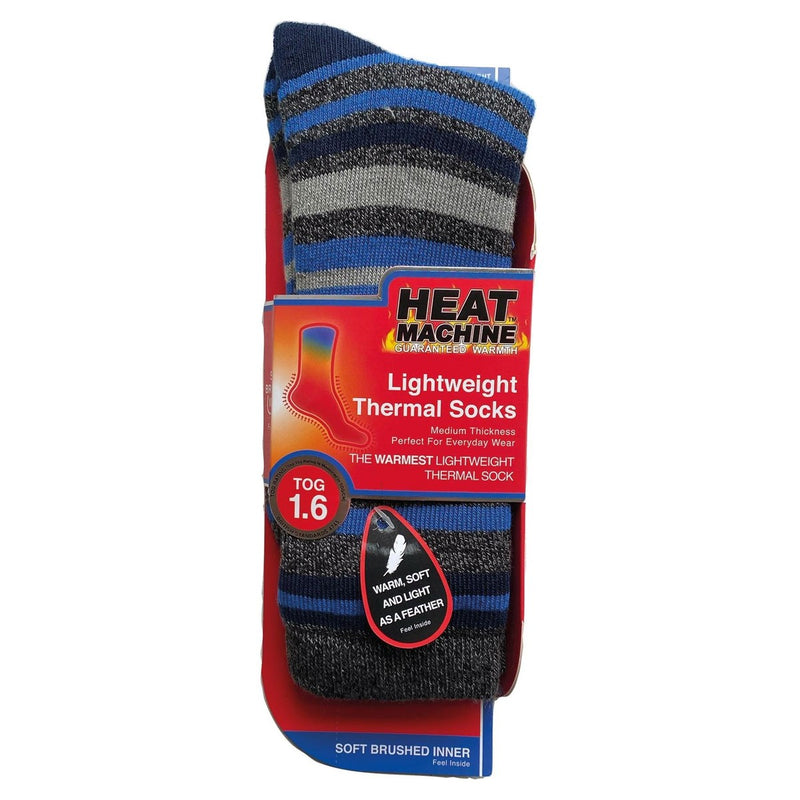 Mens lightweight thermal insulated striped socks (assorted colours) 2741 UK Camping And Leisure - UK Camping And Leisure