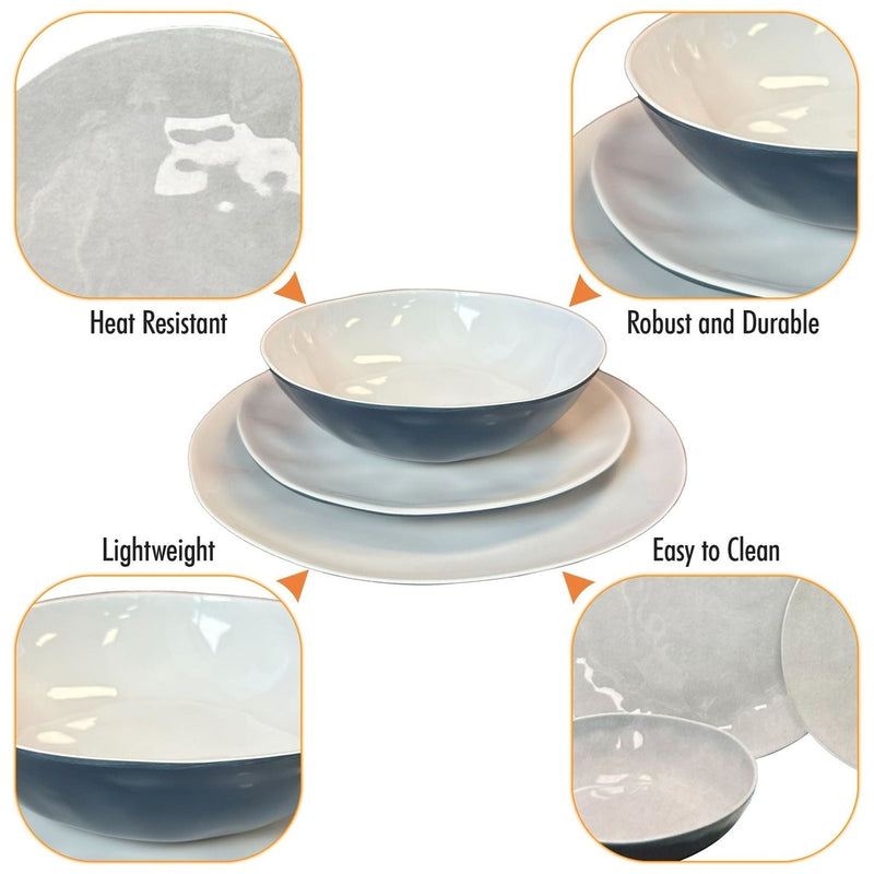MDS1203 Liberty Murano 12 Piece Melamine Dinner Set LL1380 Liberty Leisure UK - UK Camping And Leisure