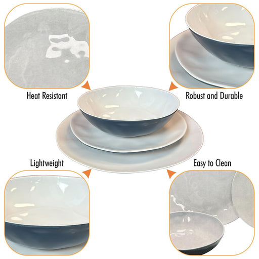 MDS1203 Liberty Murano 12 Piece Melamine Dinner Set LL1380 Liberty Leisure UK - UK Camping And Leisure