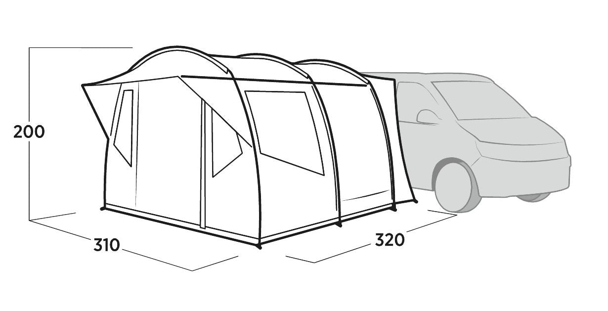 Easy Camp Reine Driveaway Awning Grey Easy Camp - UK Camping And Leisure