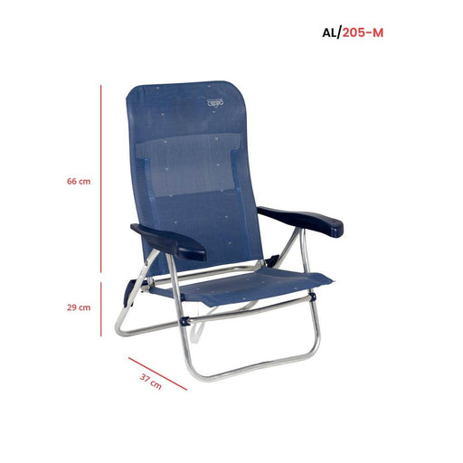 Crespo Beach Chair AL/205 Dark Blue Crespo - UK Camping And Leisure