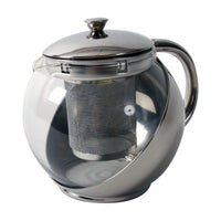 Edgcumbe stainless steel and glass teapot (0.9L) 1177