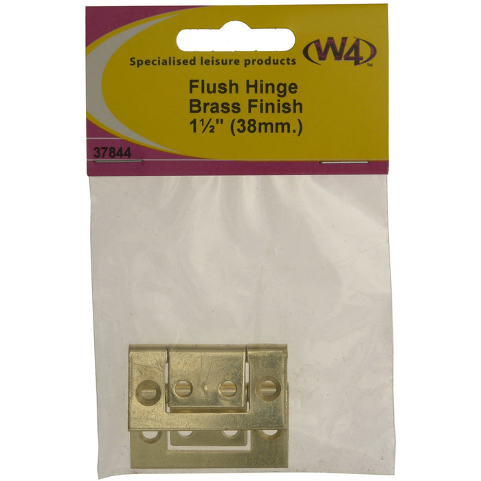 MDS1203 W4 38mm 1.5 flush hinge brass finish 2 pack 37844 W4 - UK Camping And Leisure