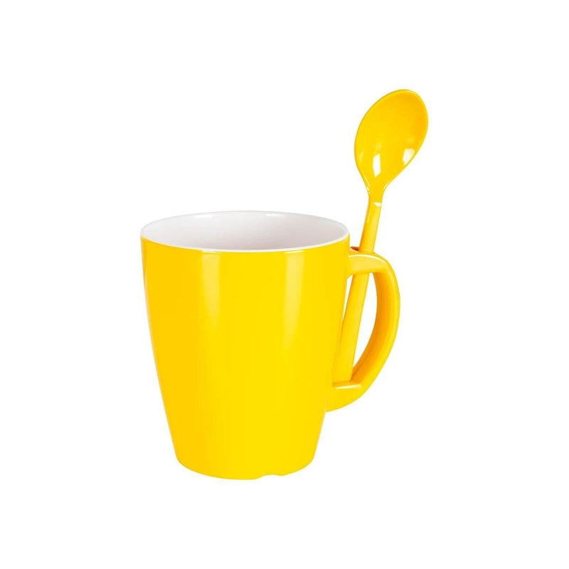 Gimex Colour Line Mug With Spoon Rainbow 390ml 4 Pieces Gimex - UK Camping And Leisure