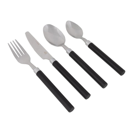 Bo-Camp Cutlery Set with Basket 24 Pieces 6 Persons Black Bo-Camp - UK Camping And Leisure