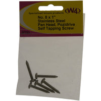 MDS1203 W4 No. 8 x 1 Self Tapping Stainless Steel Pan head 5 pack 37723