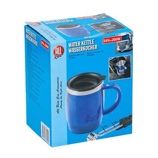 Stainless Steel Travel Mug with Lid & Immersion Heater – 24V | 350ml | 200W Allride - UK Camping And Leisure