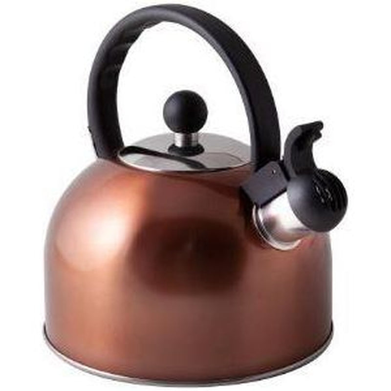 2l Boil It Copper Whistling Gas Kettle Camping Caravan Motorhome Cordless Via Mondo - UK Camping And Leisure
