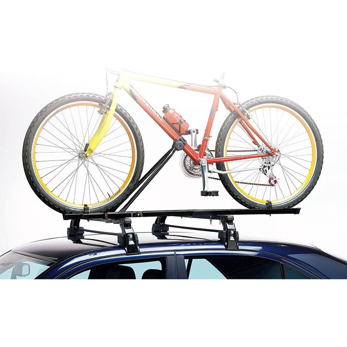 2x Car Roof Mounted Rack Bar Mounted Bike Cycle Carrier Upright Bike Carrier - UK Camping And Leisure