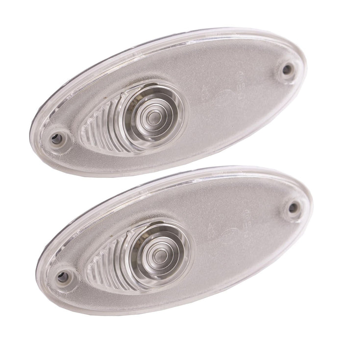 2x Hella Clear White Oval Front Marker Light Hella - UK Camping And Leisure