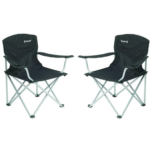 2x Outwell Catamarca Folding Chair Camping Caravan Fishing Black 2022 125kg Outwell - UK Camping And Leisure