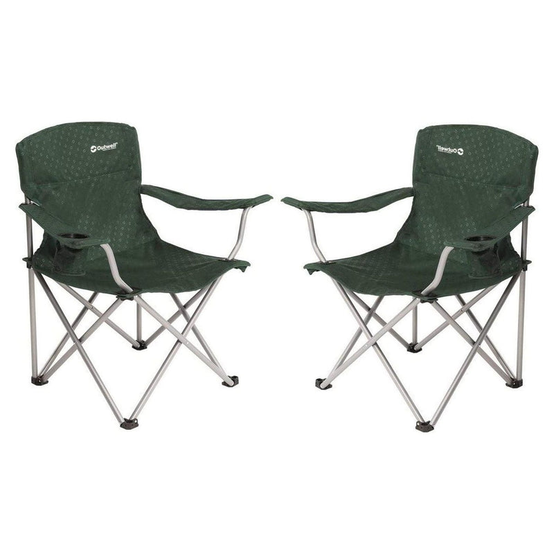 2x Outwell Catamarca Folding Chair Camping Caravan Fishing Green 2022 125kg Outwell - UK Camping And Leisure