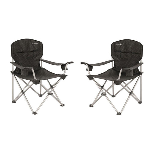2x Outwell Catamarca XL Folding Chair Black - UK Camping And Leisure