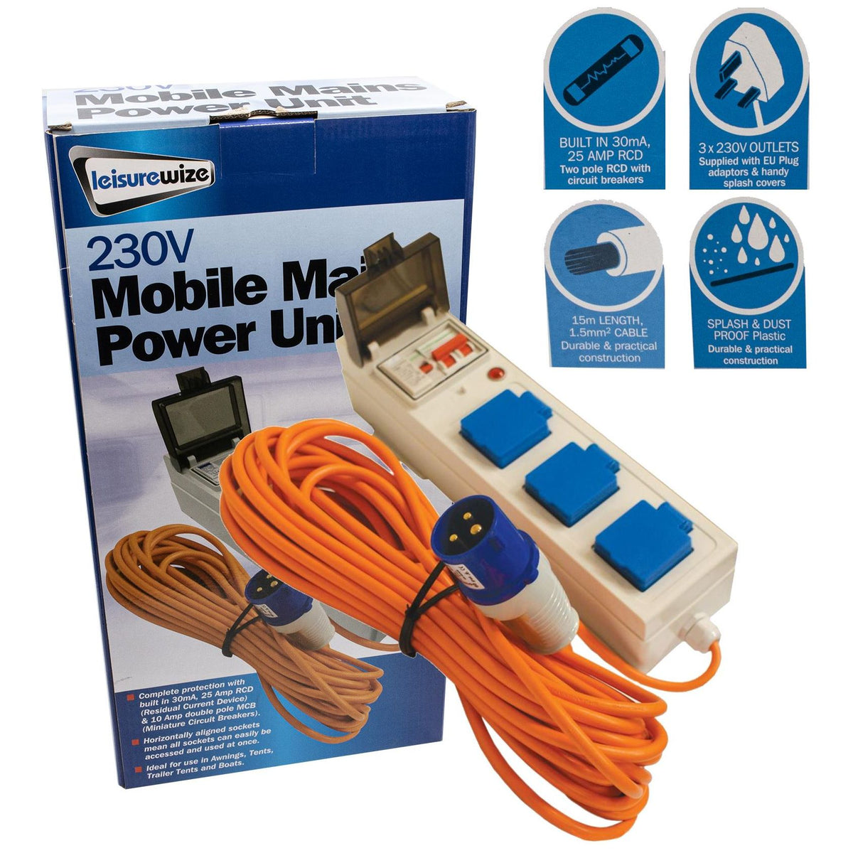 3 Way Mobile Mains Power Unit — UK Camping And Leisure