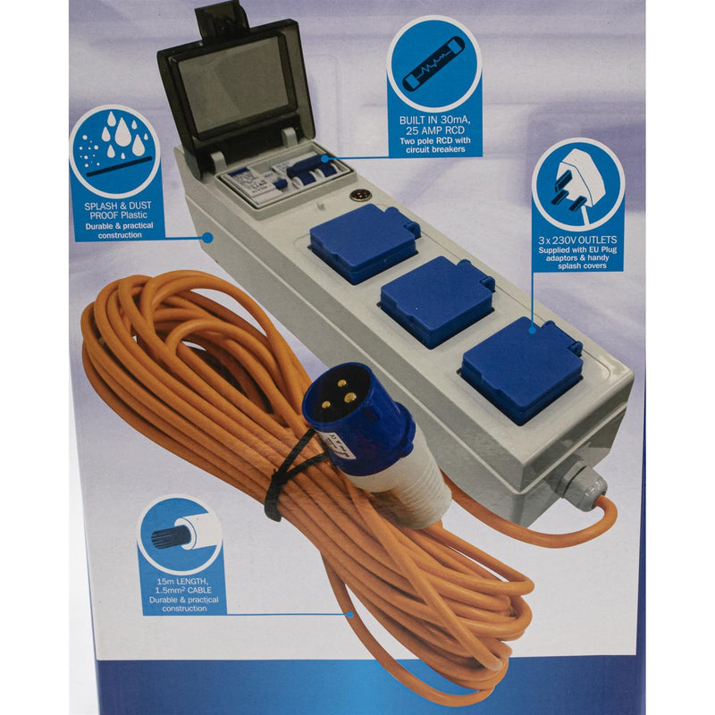 3 Way Mobile Mains Power Unit Leisurewize - UK Camping And Leisure