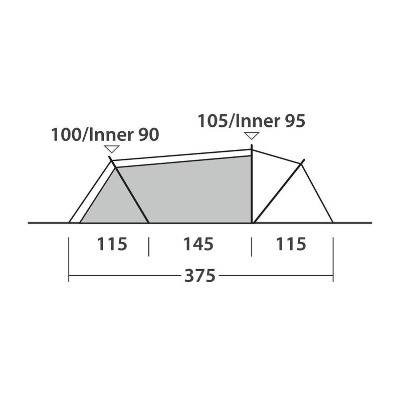 Outwell Nexion 3 Ocean Pop-up Tent 3 Berth Fast Pitch Dark Inner - View 13