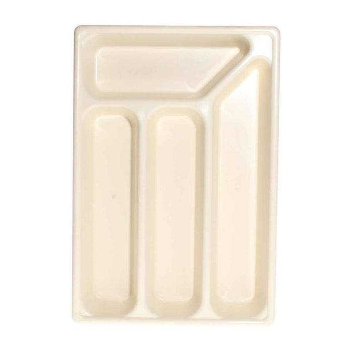 Plastic Cutlery Tray with 4 Compartments 356 x 243mm (Barley White) AG - UK Camping And Leisure