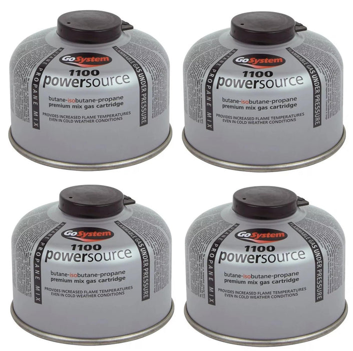 4x Go System PowerSource Butane Propane Threaded Gas Canister - 100g Go System - UK Camping And Leisure