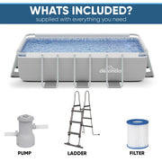 Dellonda Deluxe Steel Frame Swimming Pool with Filter Pump 13ft DL21 Dellonda - UK Camping And Leisure