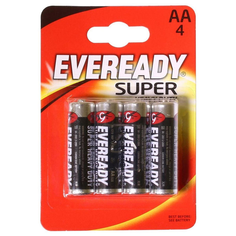 Eveready AA Zinc Battery (x4) for Everyday Use Eveready - UK Camping And Leisure