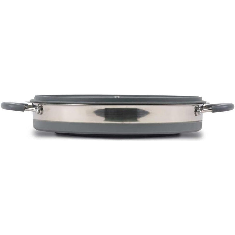 Kampa Folding Collapsible Silicone & Stainless Steel Saucepan 3 Litre Grey Kampa - UK Camping And Leisure