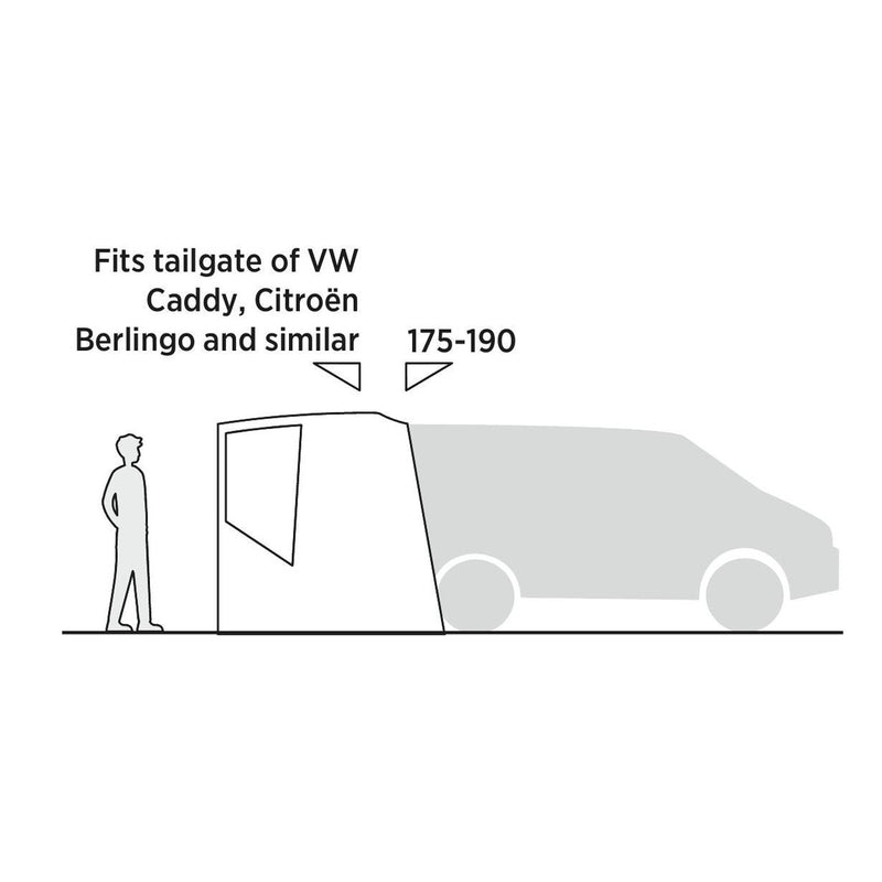 Easy Camp Krossbu Mini Tailgate Awning 175-190cm Caddy Berlingo Rifter - View 9