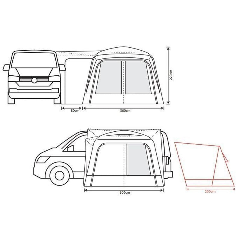 Outdoor Revolution Cayman DT (180-220) 2025 Driveaway Awning Outdoor Revolution - UK Camping And Leisure