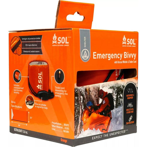 Adventure Medical Kits SOL Emergency Bivvy & Whistle 1 Person Orange Adventure Ready - UK Camping And Leisure