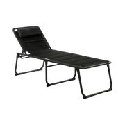 Travellife Barletta Lounger Black | breathable, lightweight, garden