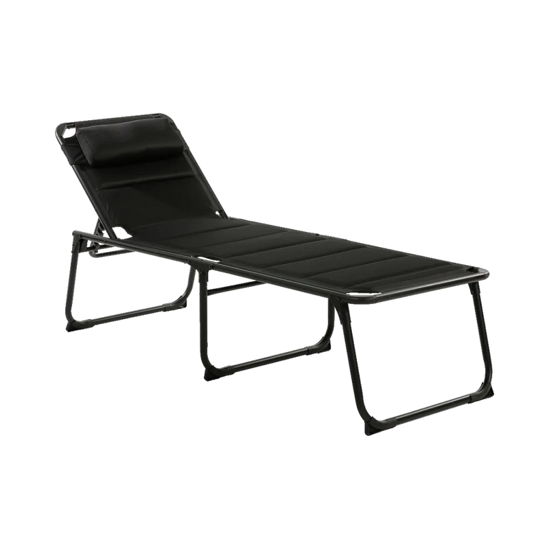 Travellife Barletta Lounger Black | breathable, lightweight, garden