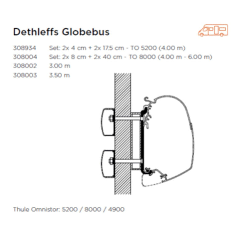 Thule Adapter Wall Dethleffs Globebus Omnistor 5200 8000 4200 Thule - UK Camping And Leisure