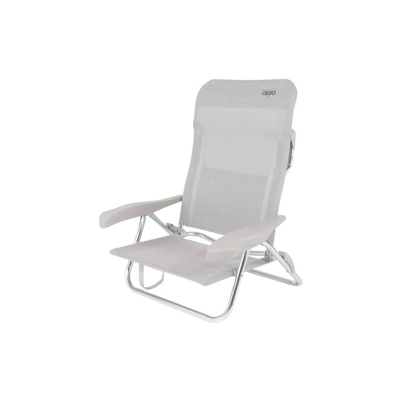 Crespo Beach Chair AL/221 Light Grey Crespo - UK Camping And Leisure