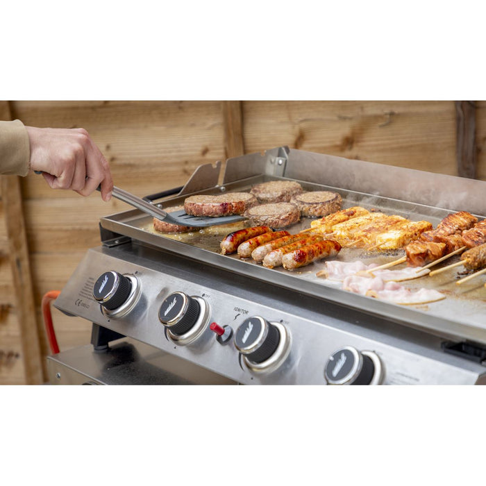 Dellonda 4 Burner Stainless Steel Portable Gas Plancha with Warming Rack 10kW Dellonda - UK Camping And Leisure