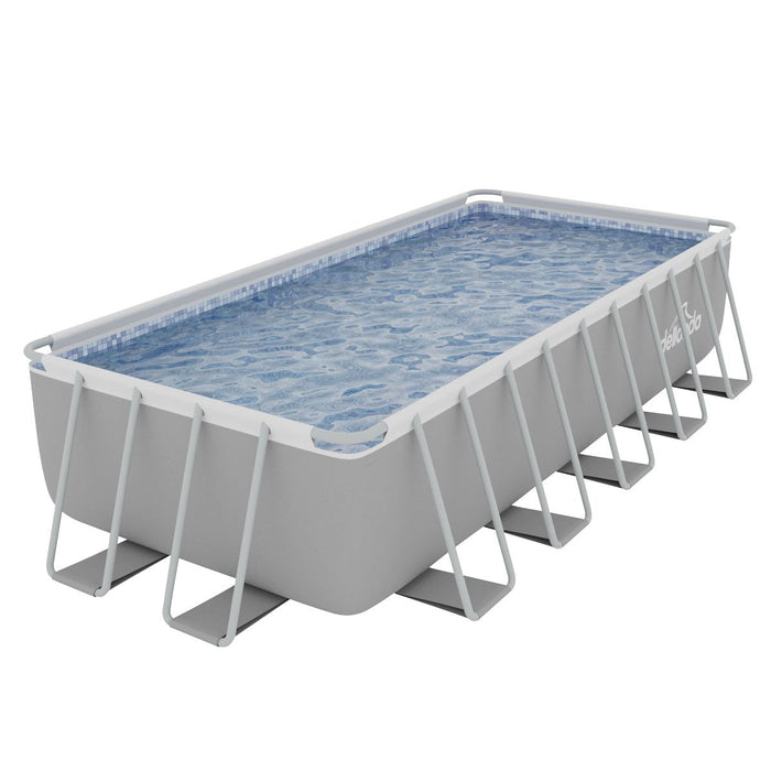 Dellonda Steel Frame Rectangular Swimming Pool - Step Ladder & Filter Pump 21ft Dellonda - UK Camping And Leisure