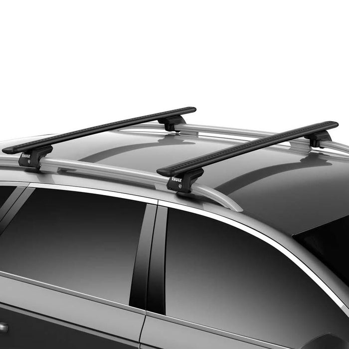 Thule WingBar Edge Roof Bars Black fits Porsche Taycan Cross Turismo 2020- 5 doors with Raised Rails Thule - UK Camping And Leisure