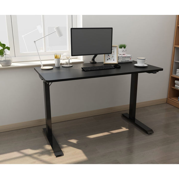 Dellonda Single Motor Adjustable-Height Electric Sit/Stand Desk - Black Desktop Dellonda - UK Camping And Leisure