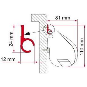 Fiamma F45/F35 Adapter Kit Rail 300 02361-01A Fiamma - UK Camping And Leisure