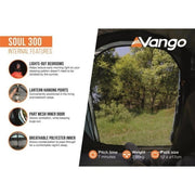 Vango Soul 300 3 Man Waterproof Adventure Tent (Deep Blue) - View 6