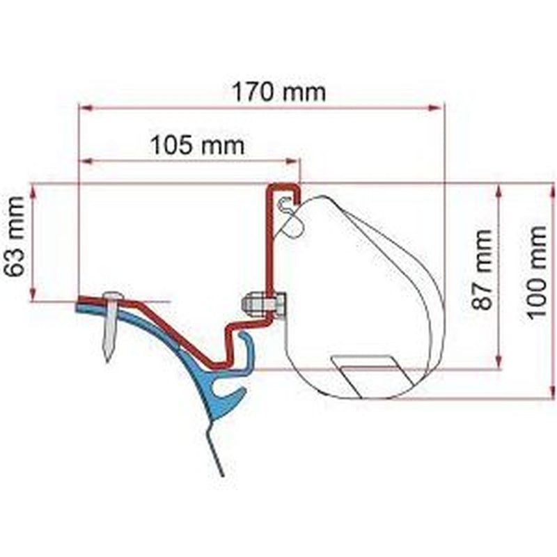 Fiamma F35 Adapter Kit Vwt6 Kepler L2 98655Z033 Fiamma - UK Camping And Leisure